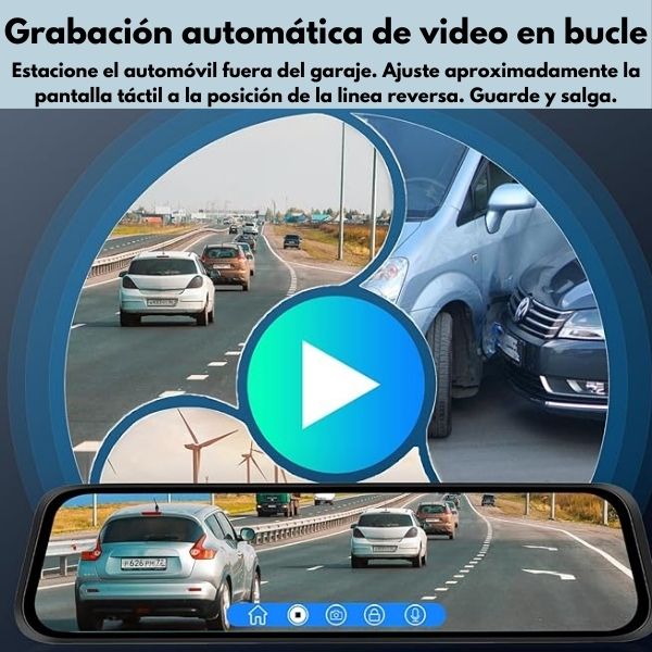 VISIONGUARD® RETROVISOR CON DOBLE CAMARA FRONTAL Y TRASERA